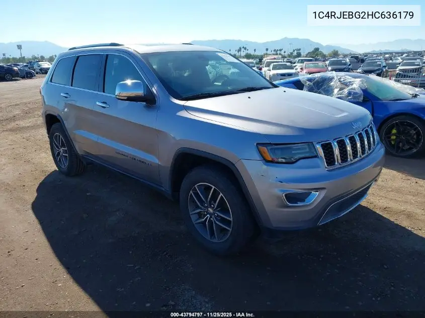 1C4RJEBG2HC636179 2017 Jeep Grand Cherokee Limited 4X2