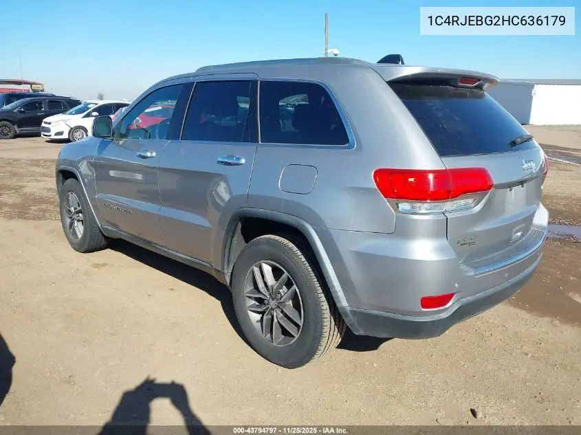 1C4RJEBG2HC636179 2017 Jeep Grand Cherokee Limited 4X2