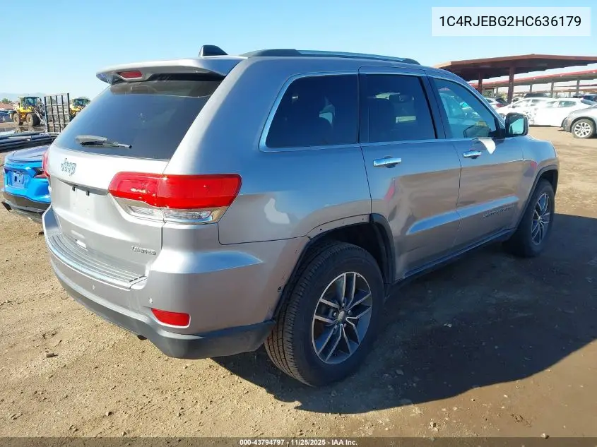 1C4RJEBG2HC636179 2017 Jeep Grand Cherokee Limited 4X2
