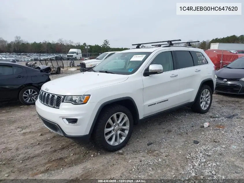 1C4RJEBG0HC647620 2017 Jeep Grand Cherokee Limited 4X2