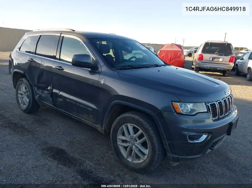 1C4RJFAG6HC849918 2017 Jeep Grand Cherokee Laredo 4X4
