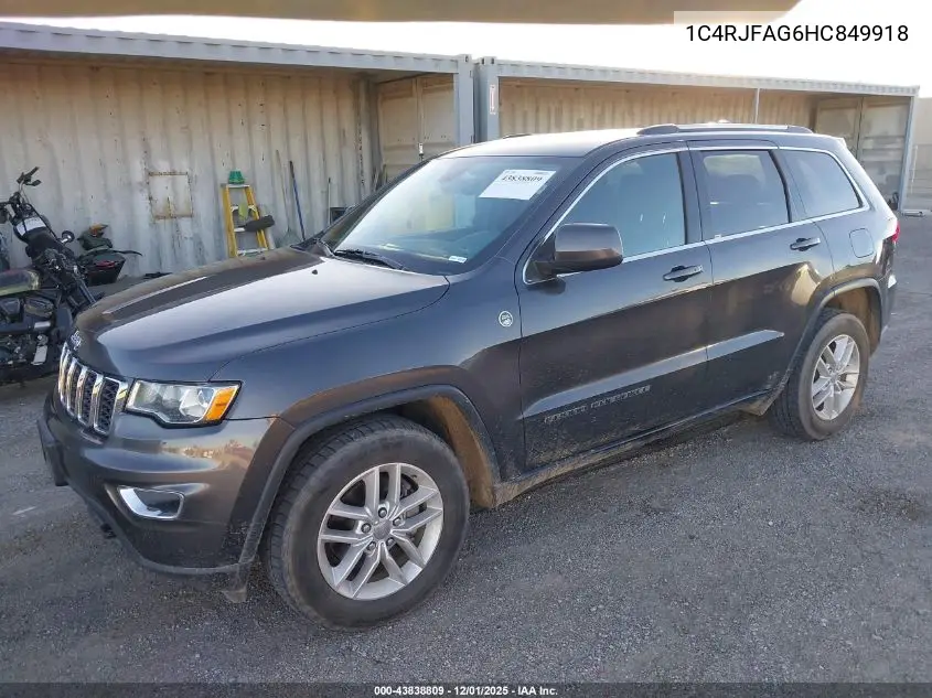 1C4RJFAG6HC849918 2017 Jeep Grand Cherokee Laredo 4X4