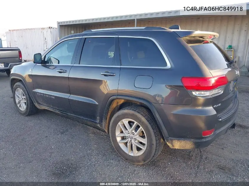 1C4RJFAG6HC849918 2017 Jeep Grand Cherokee Laredo 4X4