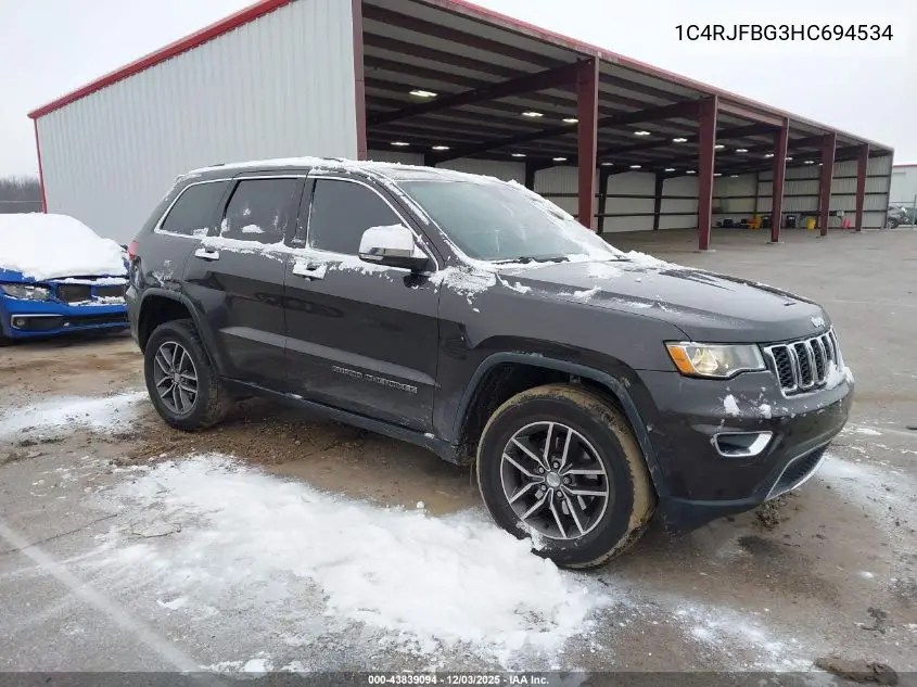 1C4RJFBG3HC694534 2017 Jeep Grand Cherokee Limited 4X4