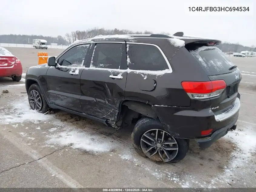 1C4RJFBG3HC694534 2017 Jeep Grand Cherokee Limited 4X4