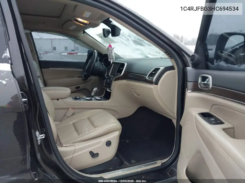 1C4RJFBG3HC694534 2017 Jeep Grand Cherokee Limited 4X4