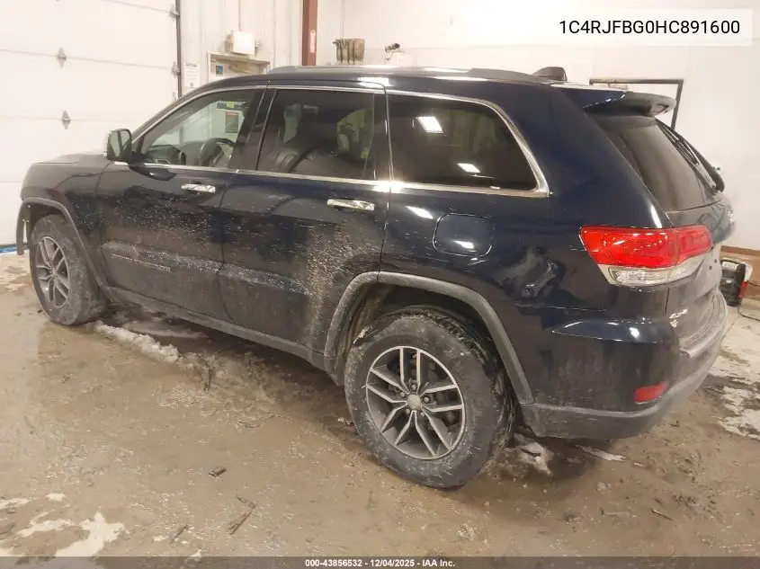 1C4RJFBG0HC891600 2017 Jeep Grand Cherokee Limited 4X4