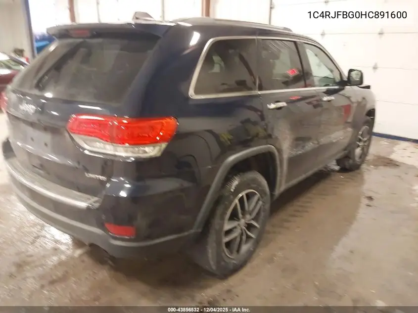 1C4RJFBG0HC891600 2017 Jeep Grand Cherokee Limited 4X4