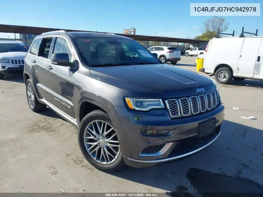 1C4RJFJG7HC942978 2017 Jeep Grand Cherokee Summit 4X4