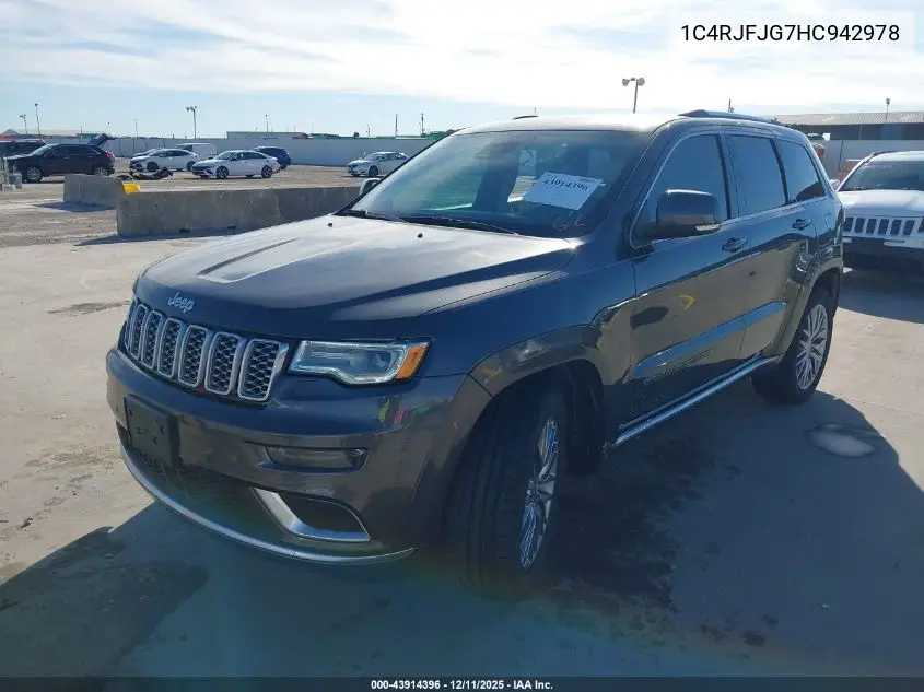 1C4RJFJG7HC942978 2017 Jeep Grand Cherokee Summit 4X4
