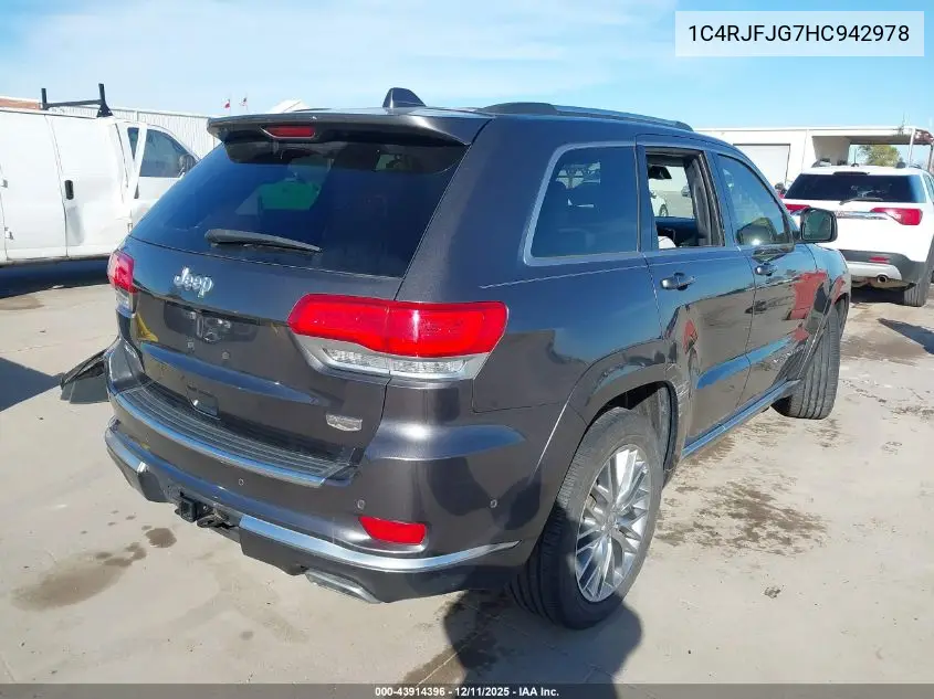 1C4RJFJG7HC942978 2017 Jeep Grand Cherokee Summit 4X4