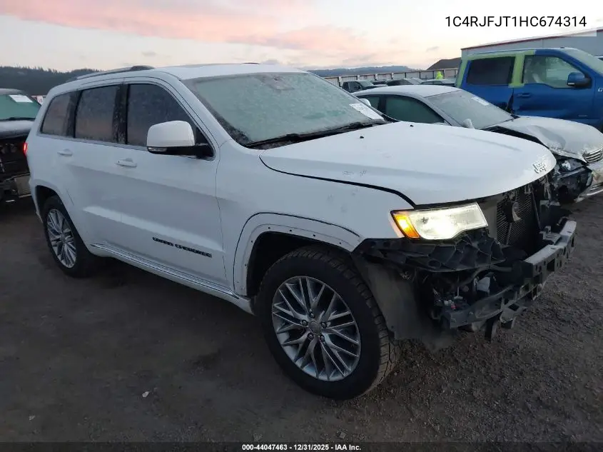 1C4RJFJT1HC674314 2017 Jeep Grand Cherokee Summit 4X4