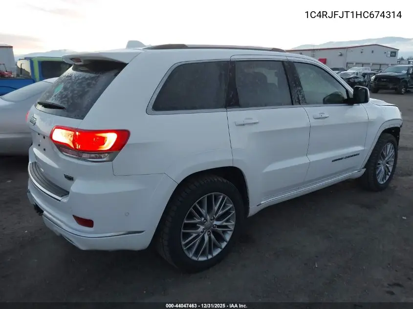 1C4RJFJT1HC674314 2017 Jeep Grand Cherokee Summit 4X4
