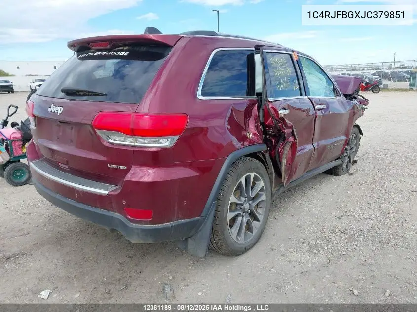 1C4RJFBGXJC379851 2018 Jeep Grand Cherokee Limited