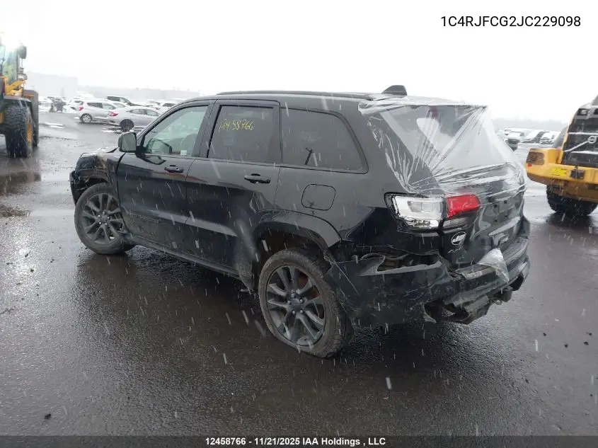 1C4RJFCG2JC229098 2018 Jeep Grand Cherokee Overland