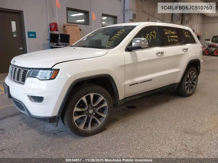 1C4RJFBG6JC510760 2018 Jeep Grand Cherokee Limited