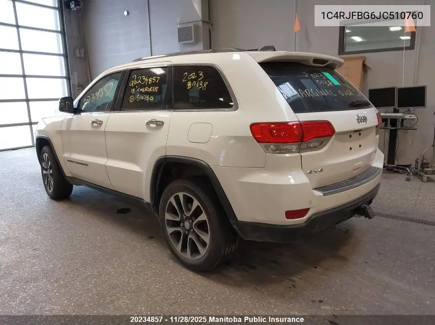 1C4RJFBG6JC510760 2018 Jeep Grand Cherokee Limited