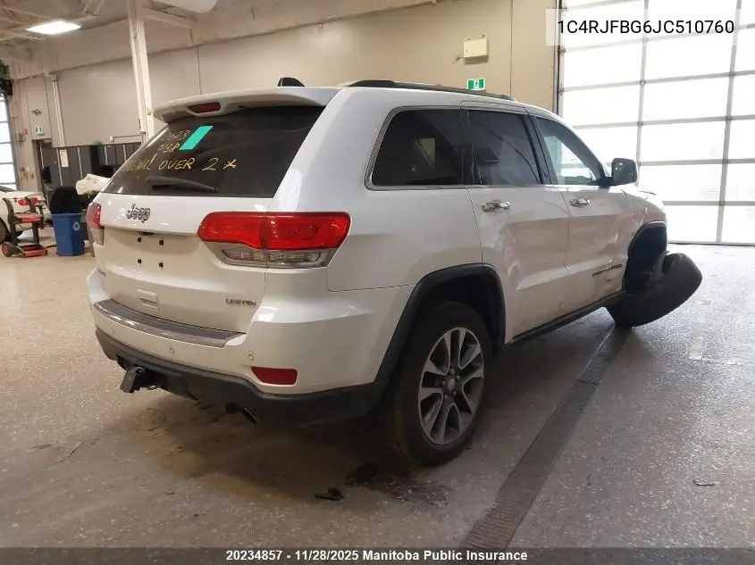 1C4RJFBG6JC510760 2018 Jeep Grand Cherokee Limited