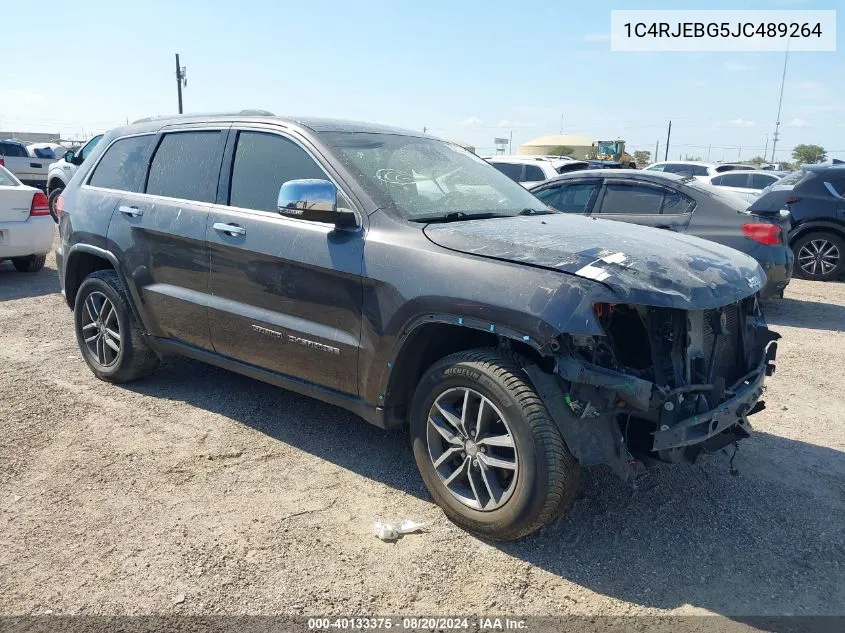 1C4RJEBG5JC489264 2018 Jeep Grand Cherokee Limited 4X2