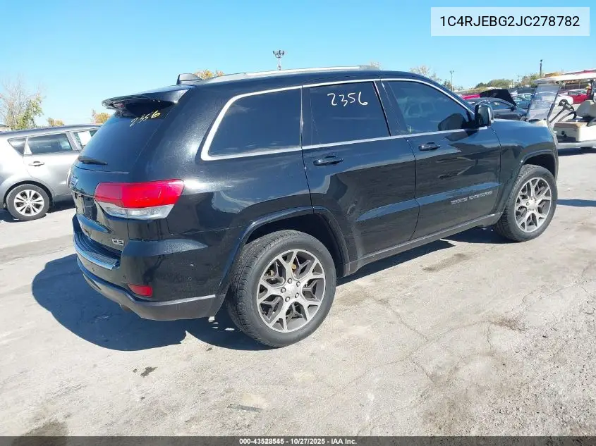 1C4RJEBG2JC278782 2018 Jeep Grand Cherokee Sterling Edition 4X2