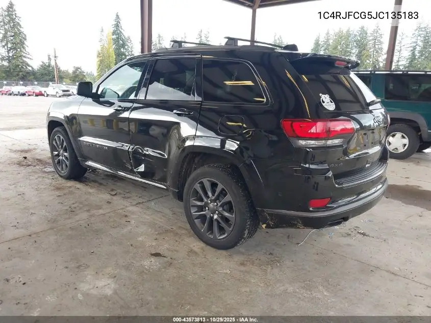 1C4RJFCG5JC135183 2018 Jeep Grand Cherokee High Altitude 4X4