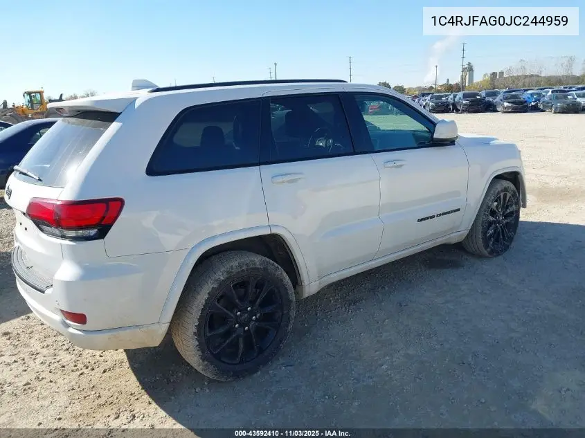 1C4RJFAG0JC244959 2018 Jeep Grand Cherokee Altitude 4X4