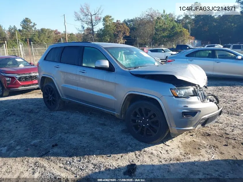1C4RJFAG3JC214371 2018 Jeep Grand Cherokee Altitude 4X4