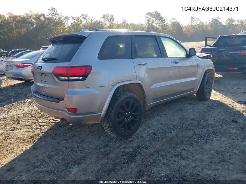 1C4RJFAG3JC214371 2018 Jeep Grand Cherokee Altitude 4X4
