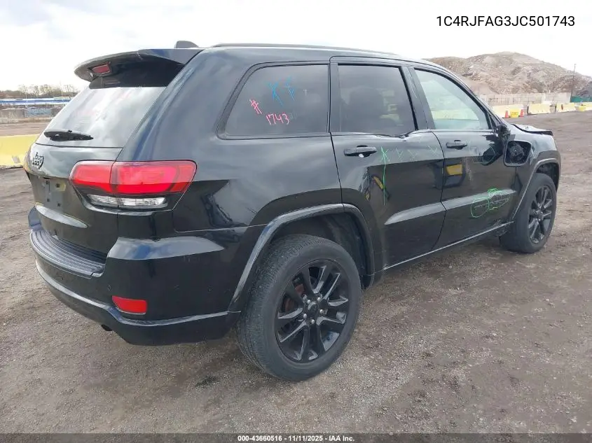 1C4RJFAG3JC501743 2018 Jeep Grand Cherokee Altitude 4X4