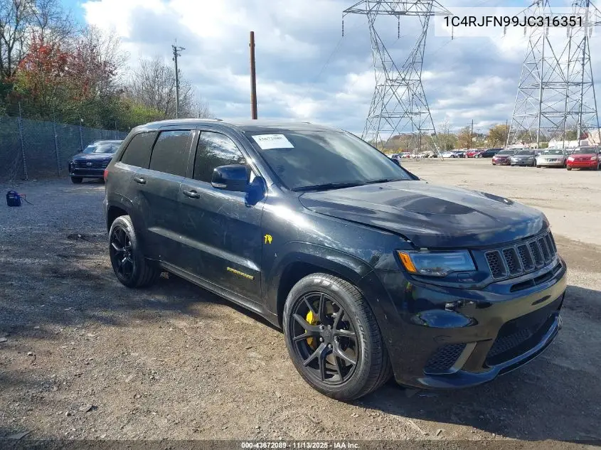 1C4RJFN99JC316351 2018 Jeep Grand Cherokee Trackhawk 4X4