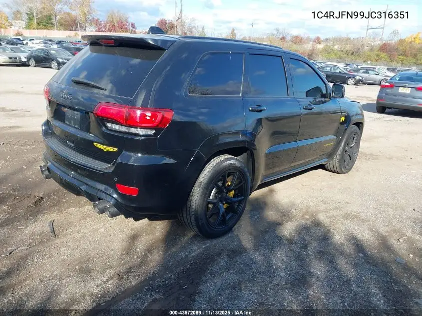 1C4RJFN99JC316351 2018 Jeep Grand Cherokee Trackhawk 4X4