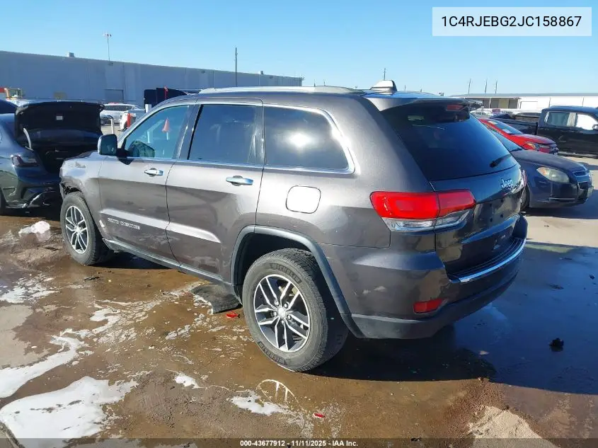 1C4RJEBG2JC158867 2018 Jeep Grand Cherokee Limited 4X2