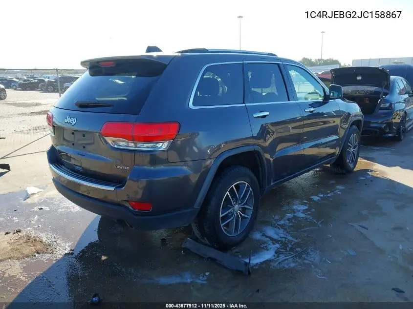 1C4RJEBG2JC158867 2018 Jeep Grand Cherokee Limited 4X2