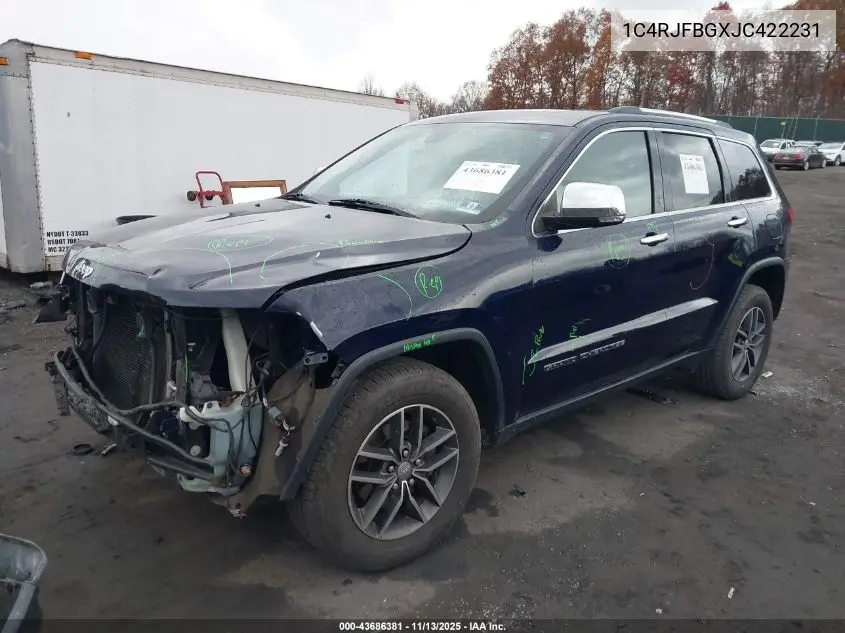 1C4RJFBGXJC422231 2018 Jeep Grand Cherokee Limited 4X4