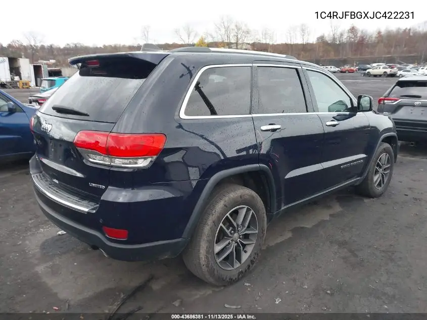1C4RJFBGXJC422231 2018 Jeep Grand Cherokee Limited 4X4
