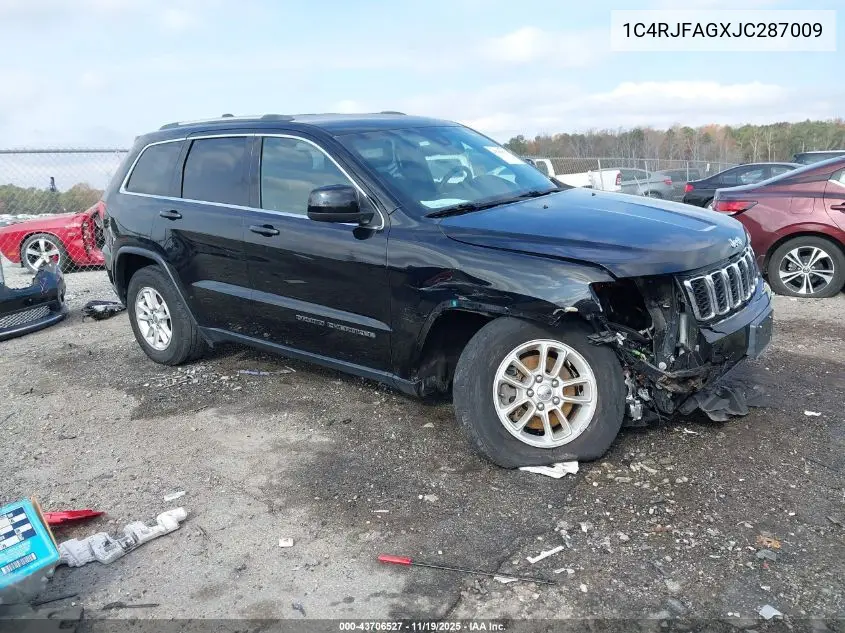 1C4RJFAGXJC287009 2018 Jeep Grand Cherokee Laredo E 4X4