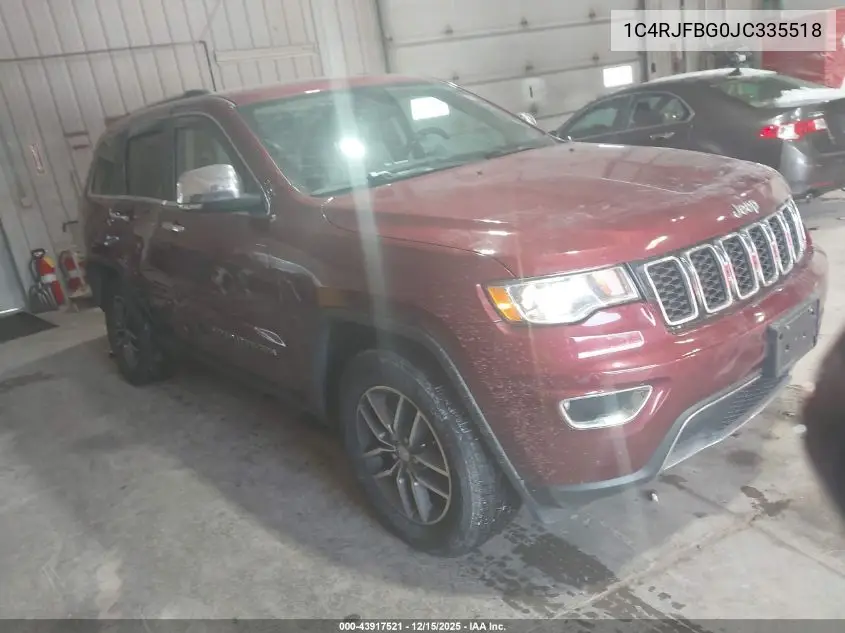 1C4RJFBG0JC335518 2018 Jeep Grand Cherokee Limited 4X4