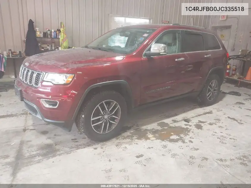 1C4RJFBG0JC335518 2018 Jeep Grand Cherokee Limited 4X4
