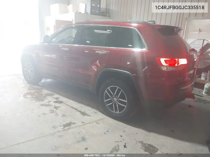 1C4RJFBG0JC335518 2018 Jeep Grand Cherokee Limited 4X4