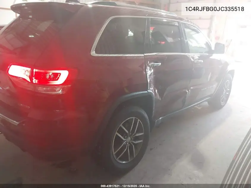 1C4RJFBG0JC335518 2018 Jeep Grand Cherokee Limited 4X4