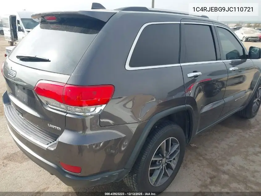 1C4RJEBG9JC110721 2018 Jeep Grand Cherokee Limited 4X2
