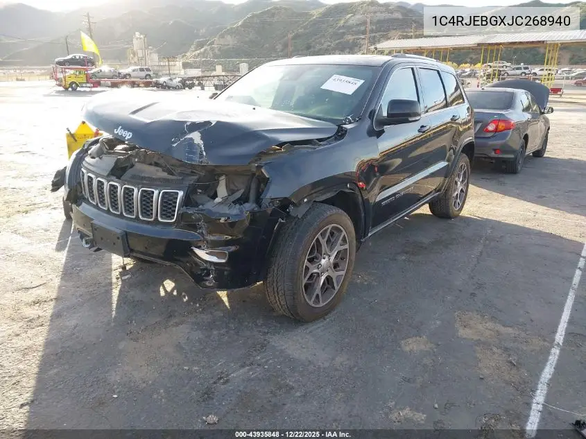 1C4RJEBGXJC268940 2018 Jeep Grand Cherokee Sterling Edition 4X2