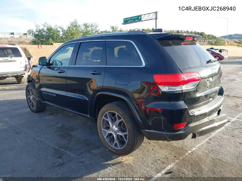 1C4RJEBGXJC268940 2018 Jeep Grand Cherokee Sterling Edition 4X2