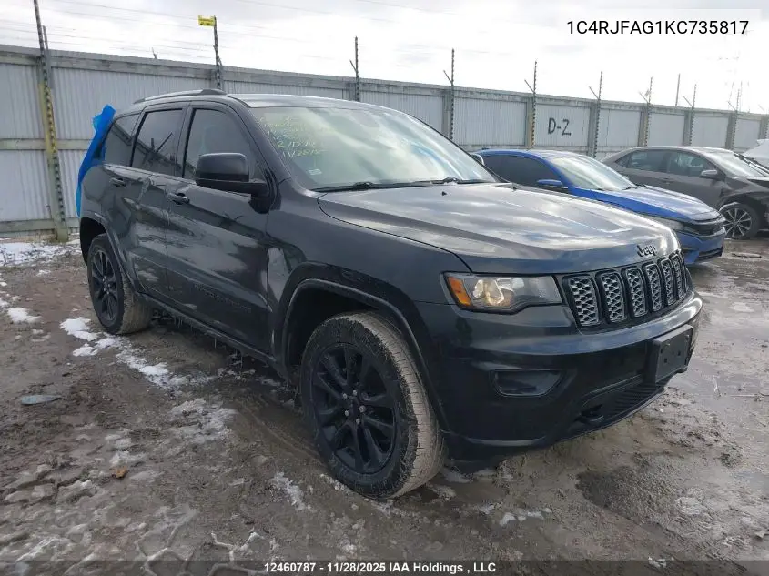 1C4RJFAG1KC735817 2019 Jeep Grand Cherokee Laredo