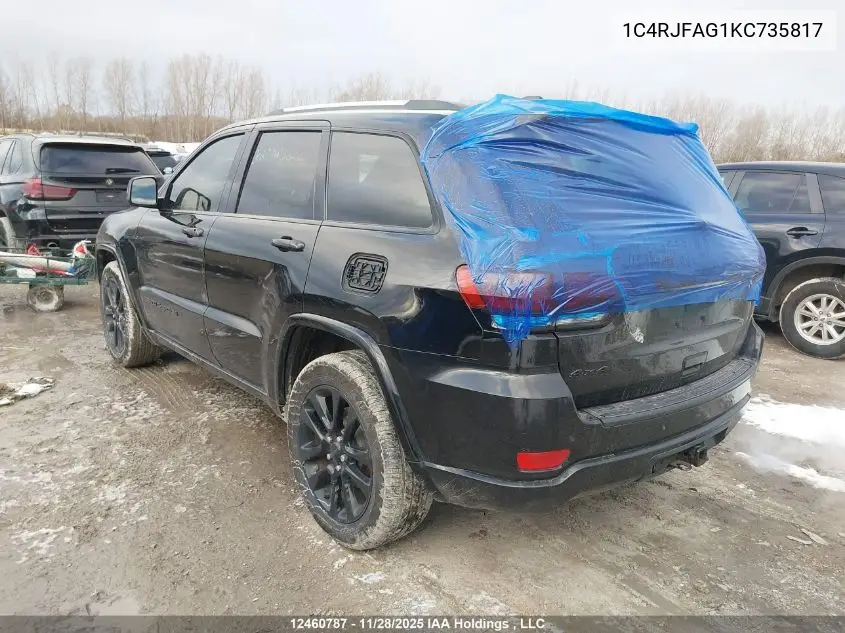 1C4RJFAG1KC735817 2019 Jeep Grand Cherokee Laredo