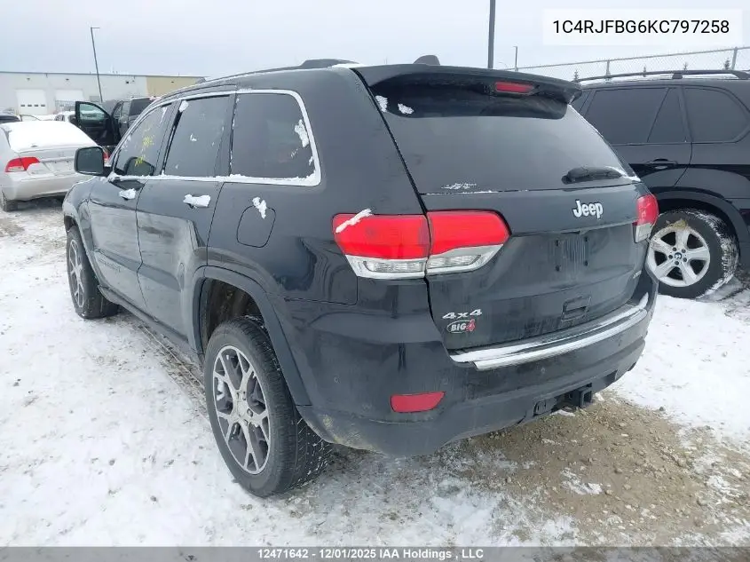 1C4RJFBG6KC797258 2019 Jeep Grand Cherokee Limited