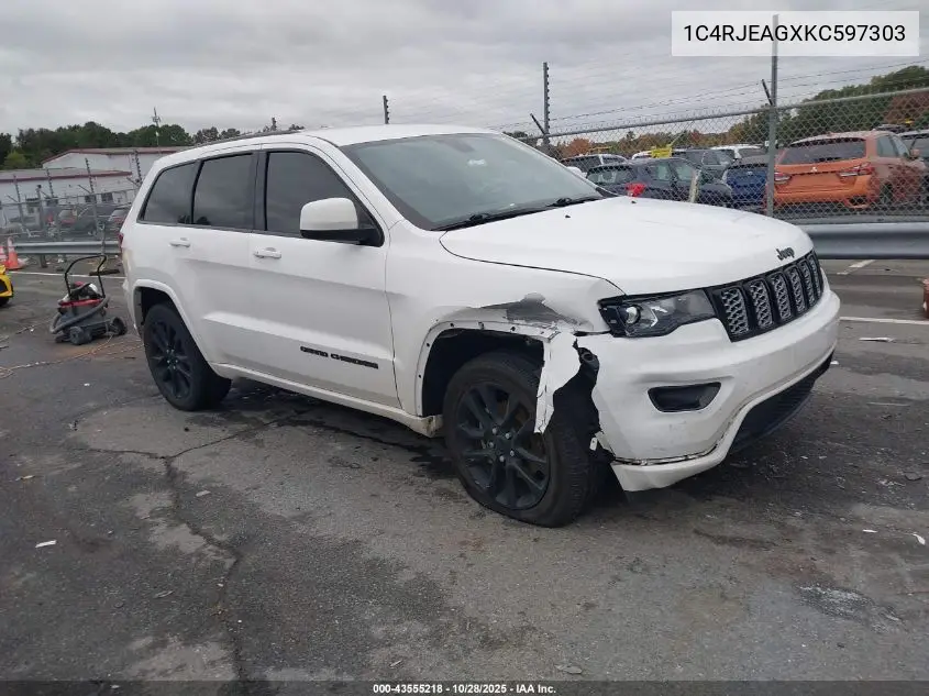 1C4RJEAGXKC597303 2019 Jeep Grand Cherokee Altitude 4X2