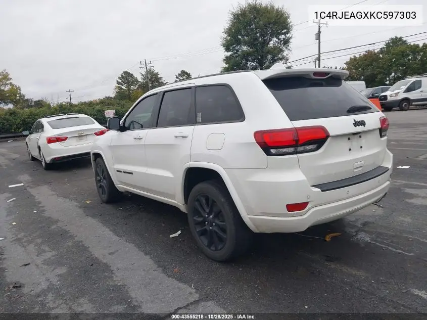 1C4RJEAGXKC597303 2019 Jeep Grand Cherokee Altitude 4X2