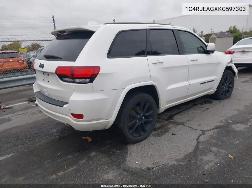 1C4RJEAGXKC597303 2019 Jeep Grand Cherokee Altitude 4X2