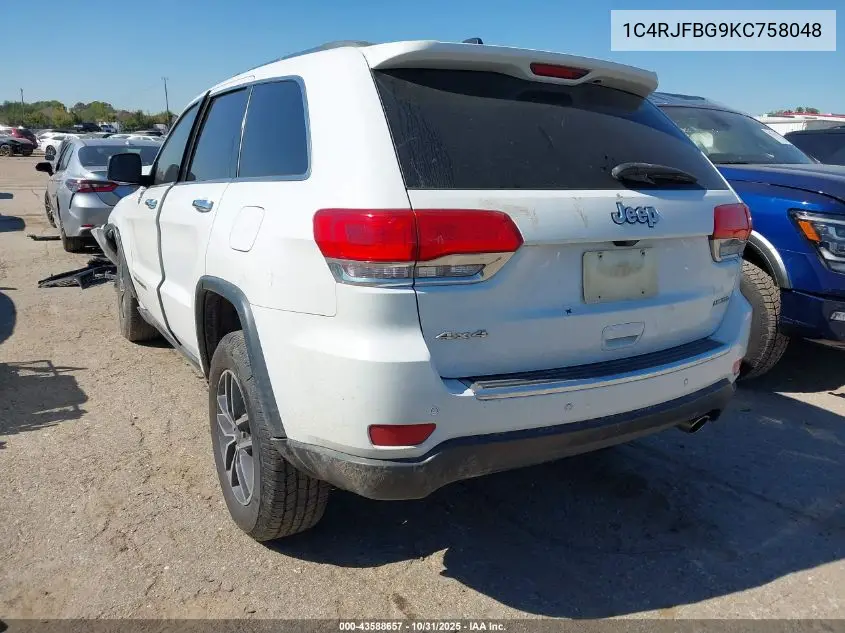 1C4RJFBG9KC758048 2019 Jeep Grand Cherokee Limited 4X4